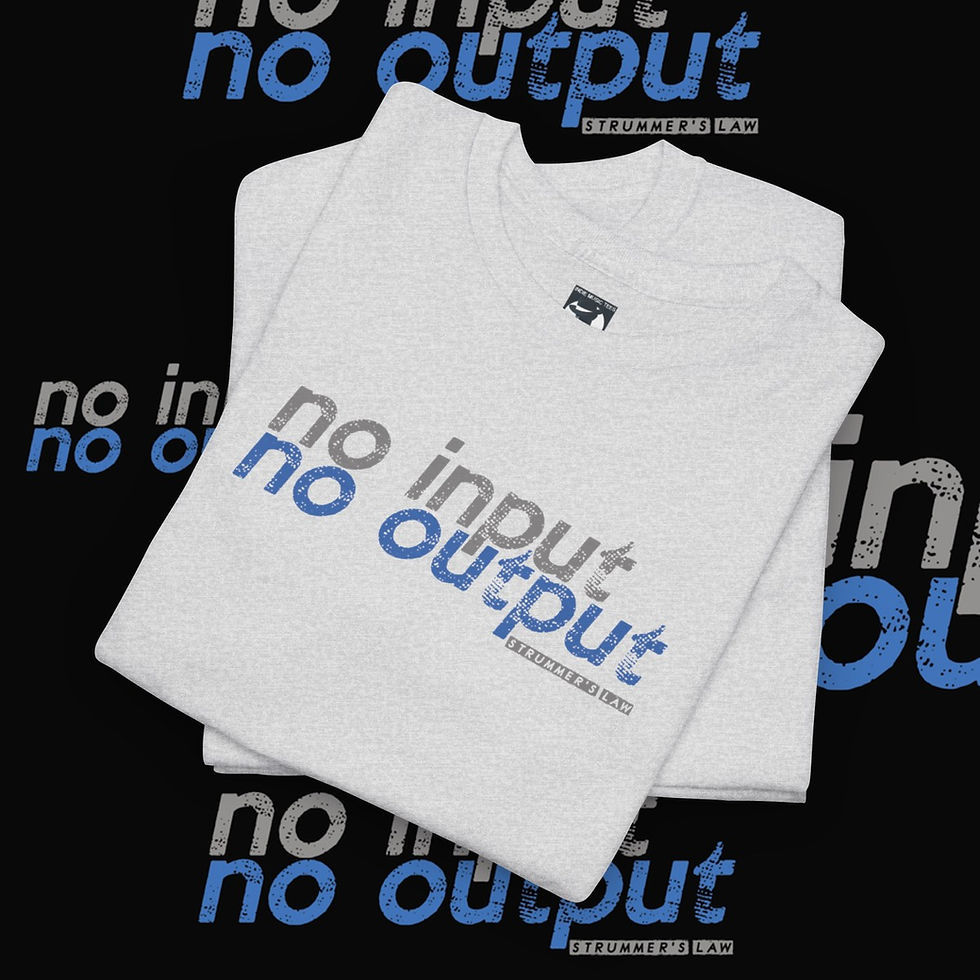 Thumbnail: White "no input no output" t-shirt Positive Dub Vibes Unisex tshirt. Simple design for indiemusictees