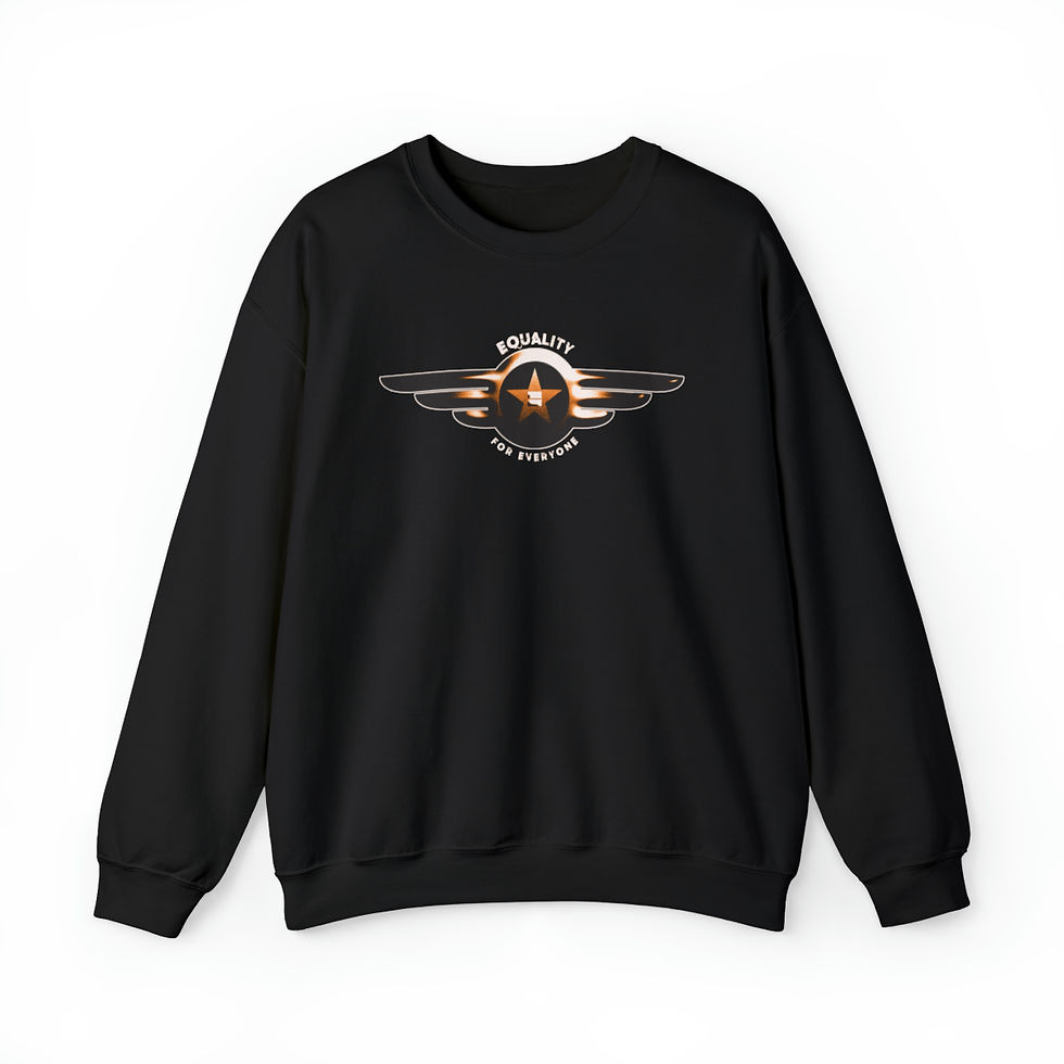 Thumbnail: Black sweatshirt featuring wings design, the dole or rock n roll the dole tshirt, indiemusictees.