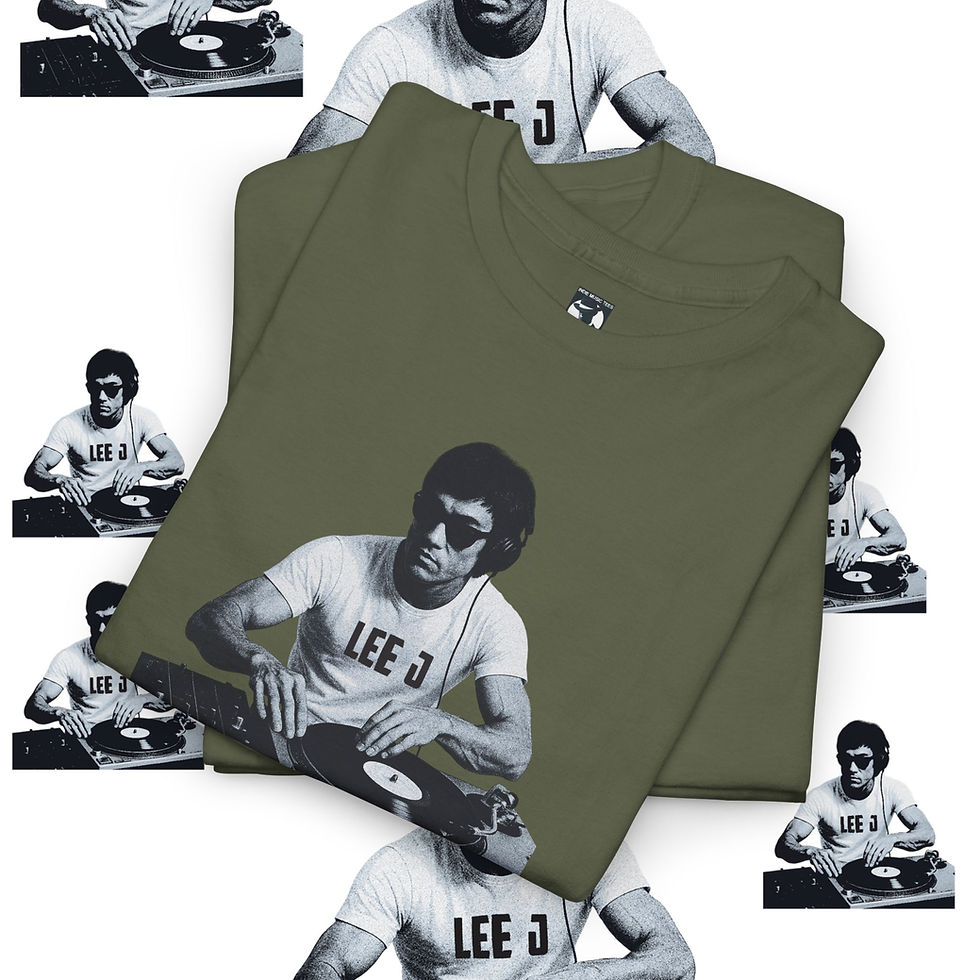 Thumbnail: LEE J t-shirt with image of musician. Unwritten Rules Of Life tshirt. indiemusictees