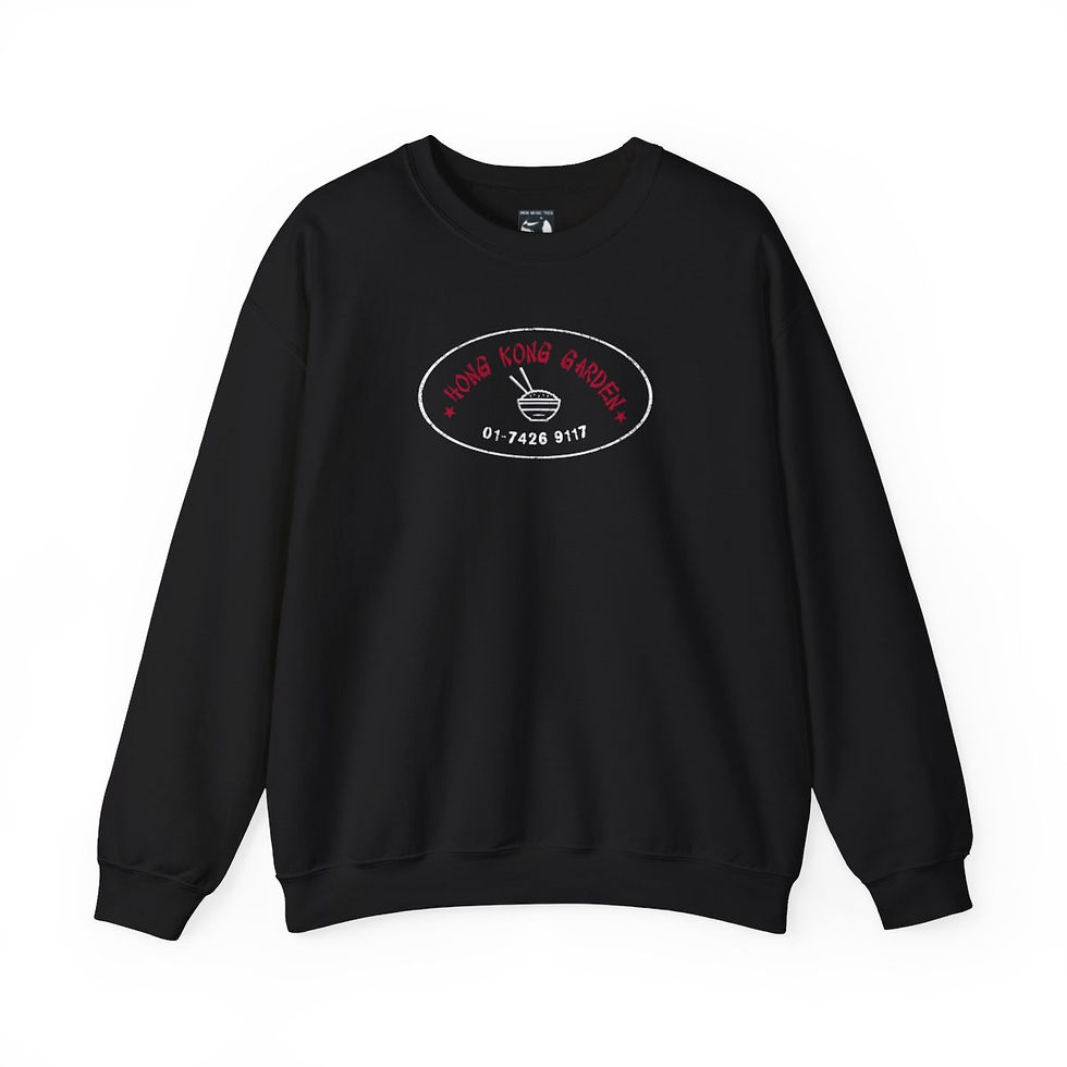 Thumbnail: Black sweatshirt with oval logo, Anywhere You Go In The World There'll Be An Irish Pub Unisex tshirt indiemusictees