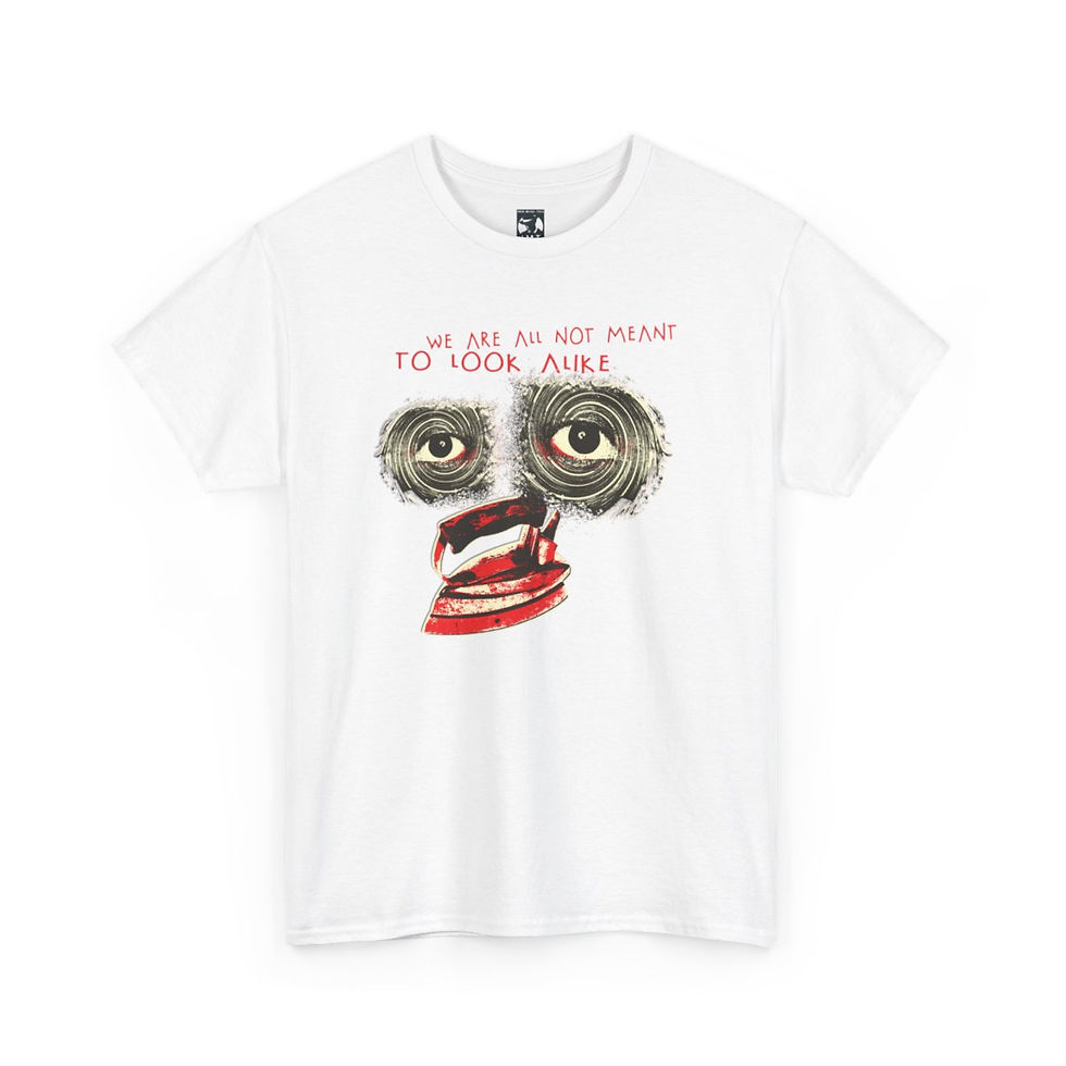 Thumbnail: White t-shirt with graphic design, "LET ME BE NOT TOUCHED BY YOUR KIND". headphones tshirt indiemusictees