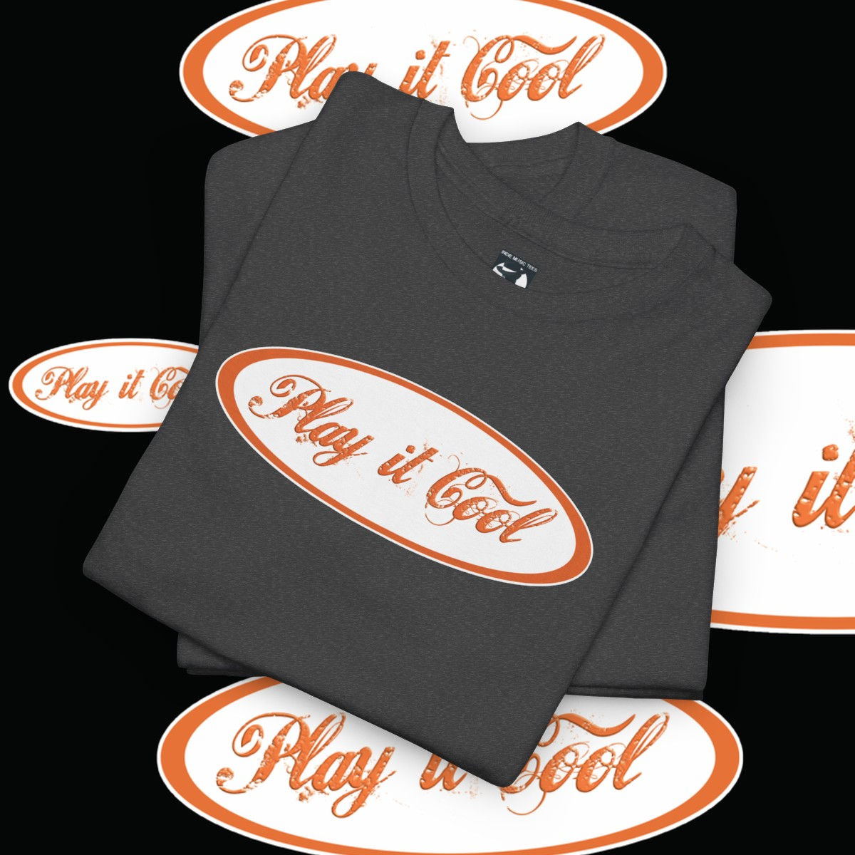 Black shirt with "Play it Cool" text design. beer tshirt indiemusictees