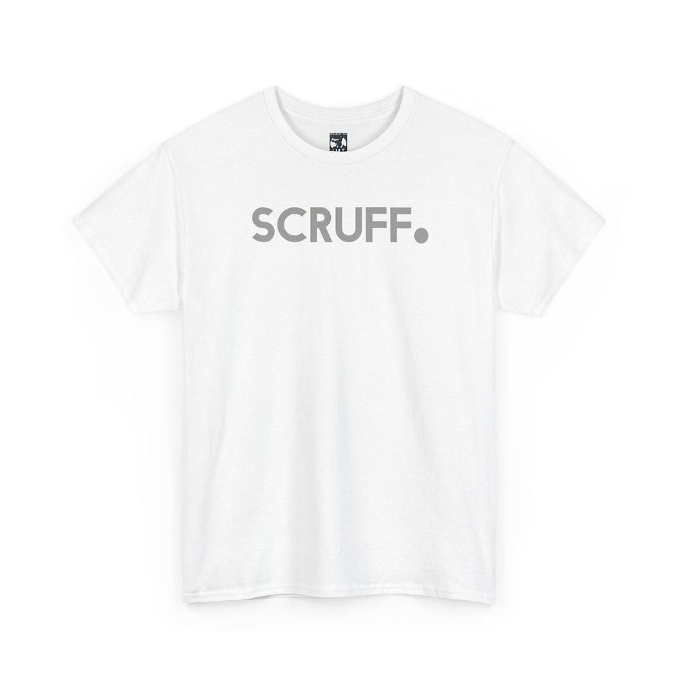 Thumbnail: Product: Scruff Unisex tshirt white front baggy