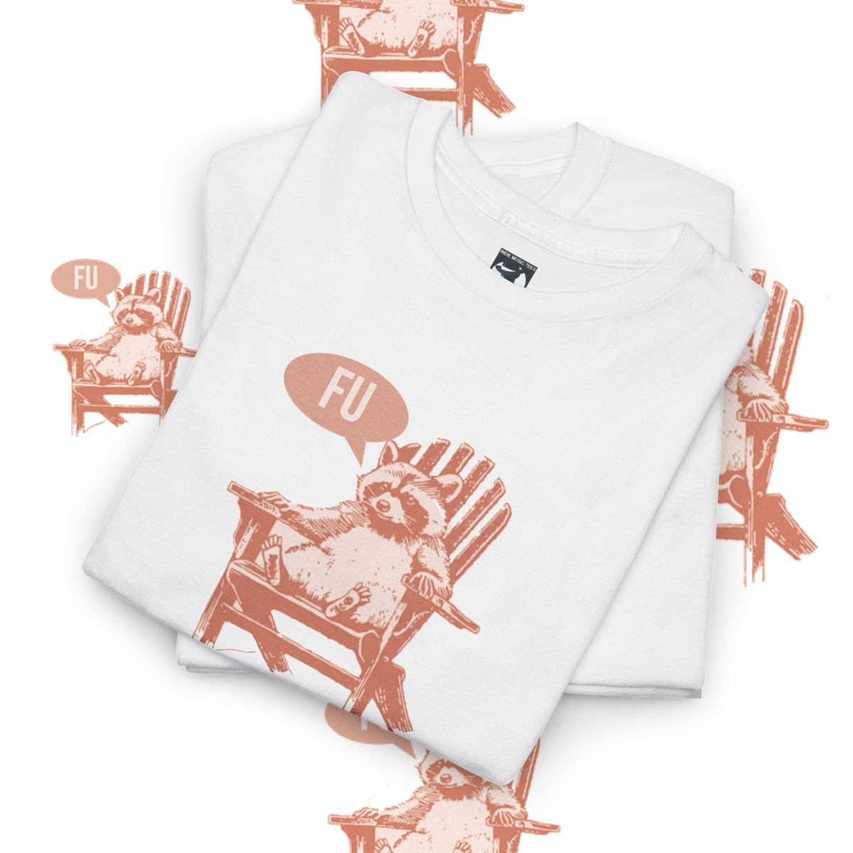 White t-shirts with a sloth graphic saying “FU”. punk and disorderly hoodie. indiemusictees
