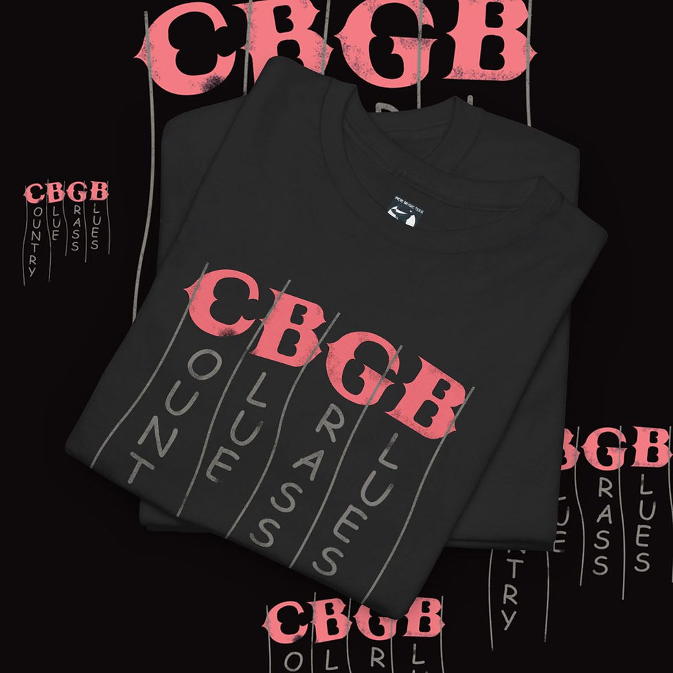 Thumbnail: Black CBGB t-shirt with pink text, CBGB at top, Louder, Classis, Try, indiemusictees
