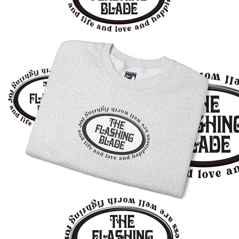 Thumbnail: White The Flashing Blade sweatshirt, love and life and happiness. hooligan tshirt indiemusictees
