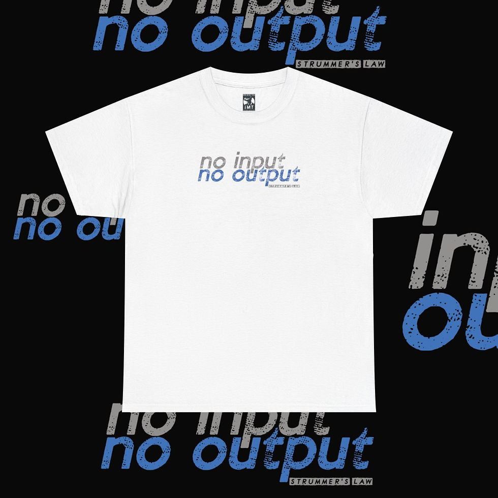 Thumbnail: White t-shirt with "no input no output" text pattern Positive Dub Vibes Unisex tshirt indiemusictees