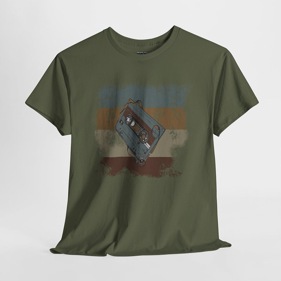 Thumbnail: old cassette military green tshirt front