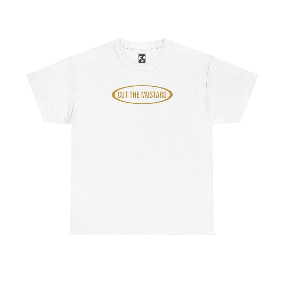Thumbnail: White t-shirt with oval Eat The Rich design. indiemusictees more sense than money tshirt