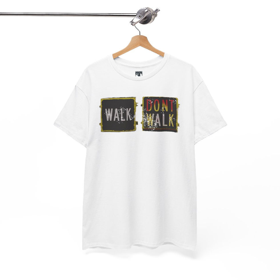 Thumbnail: White t-shirt with "WALK RUN WALK" graphic design, indiemusictees apparel.