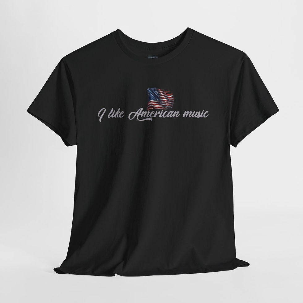 Thumbnail: Product: I Like American Music Unisex tshirt black front baggy