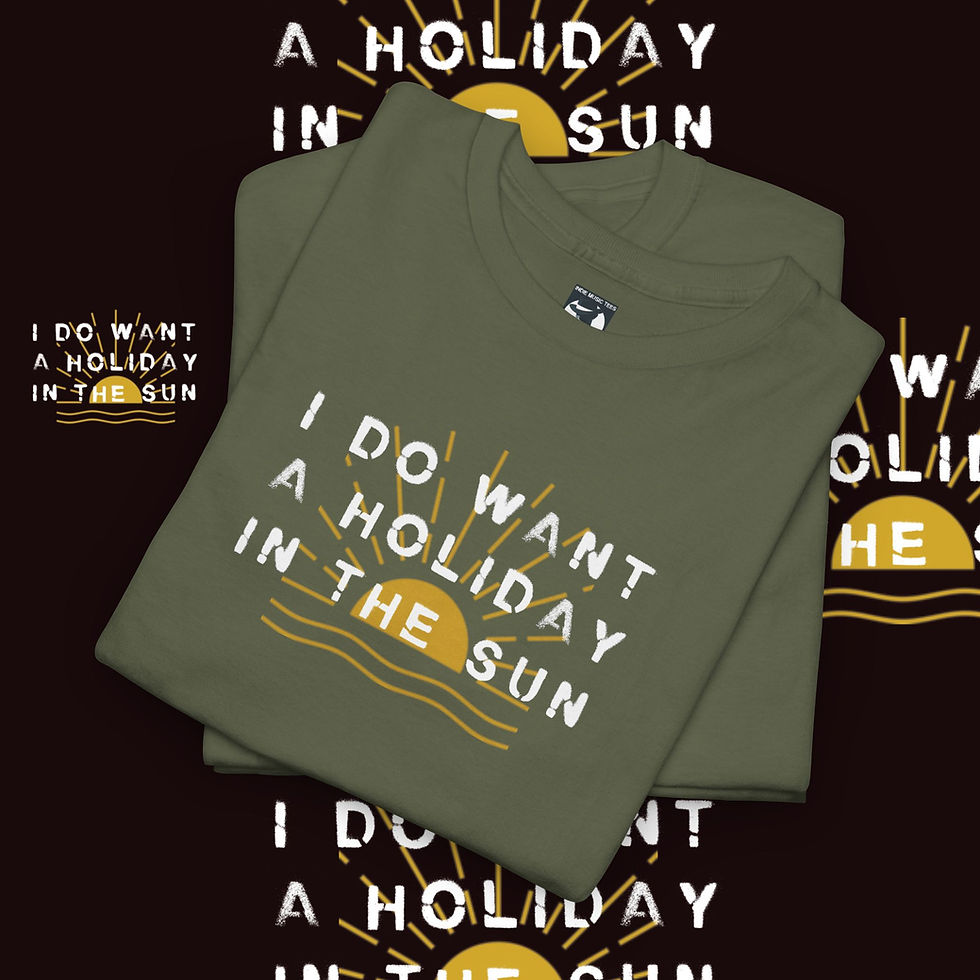 Thumbnail: Product: I Do Want A Holiday In The Sun Unisex tshirt military green front folded