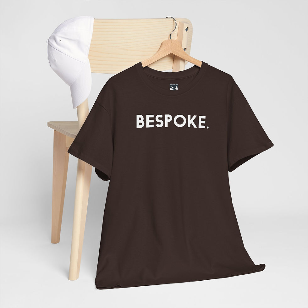 Thumbnail: bespome word chocolate brown tshirt hanging on a chair