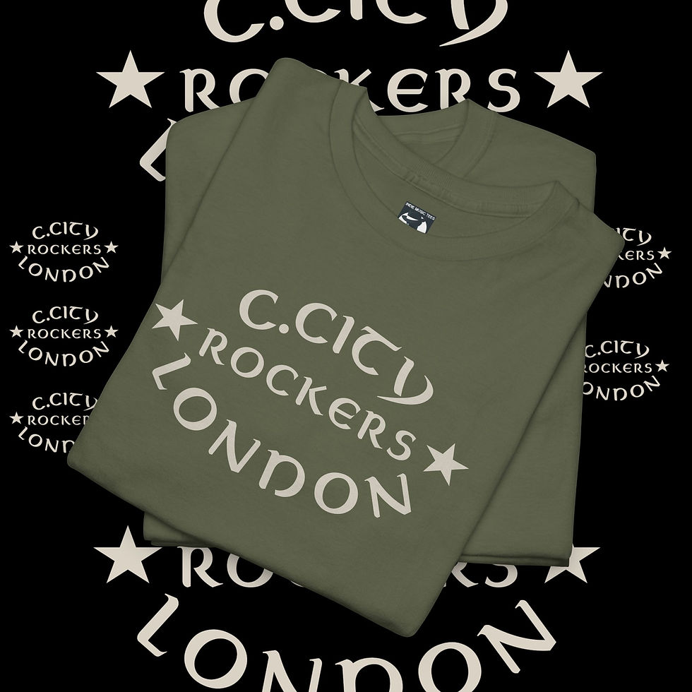 Thumbnail: Green C.CLCY ROCKERS LONDON t-shirt. Fashionable clothing item indiemusictees.
