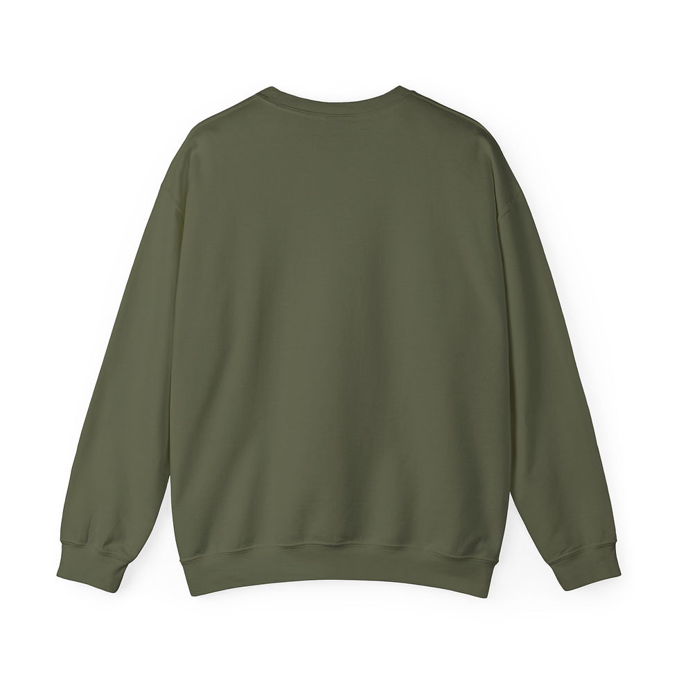 Thumbnail: Product: Updated (The Original) It's Grim Up North crewneck sweatshirt military green rear 
