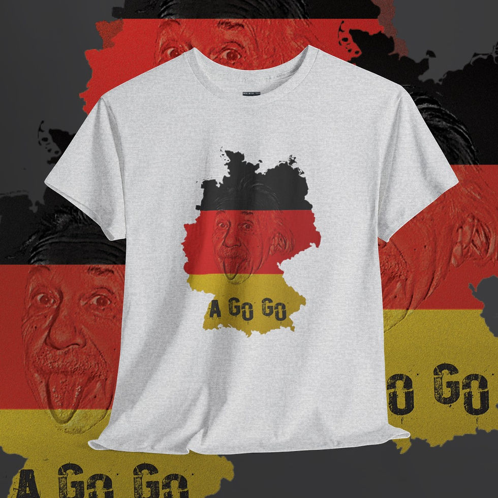 Thumbnail: White t-shirt with German flag map and A Go Go text indiemusictees apparel.