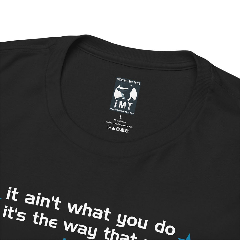 Thumbnail: it aint what you do black tshirt front neck image