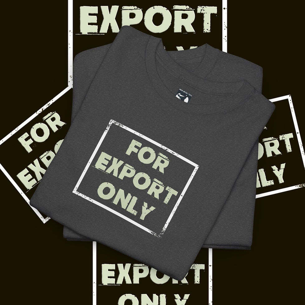 Thumbnail: Grey t-shirt, "FOR EXPORT ONLY" design. Banana Republic Unisex tshirt, indiemusictees.