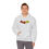 Thumbnail: Man wearing a white hoodie with a colored bat logo graphic indiemusictees.