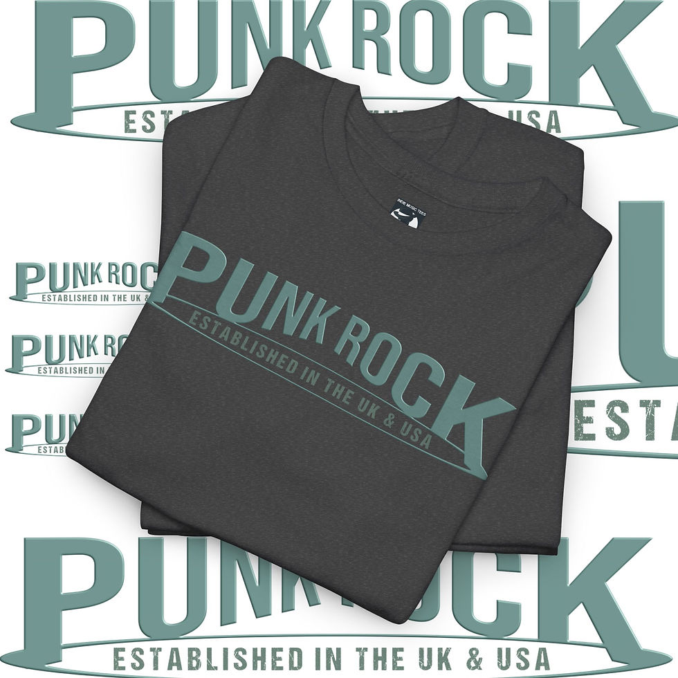Thumbnail: Product: Punk Rock Est UK & USA Unisex tshirt dark heather folded
