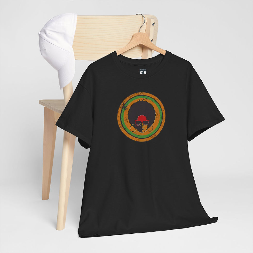 Thumbnail: Product: Soul Queen Unisex tshirt black hanging from a chair