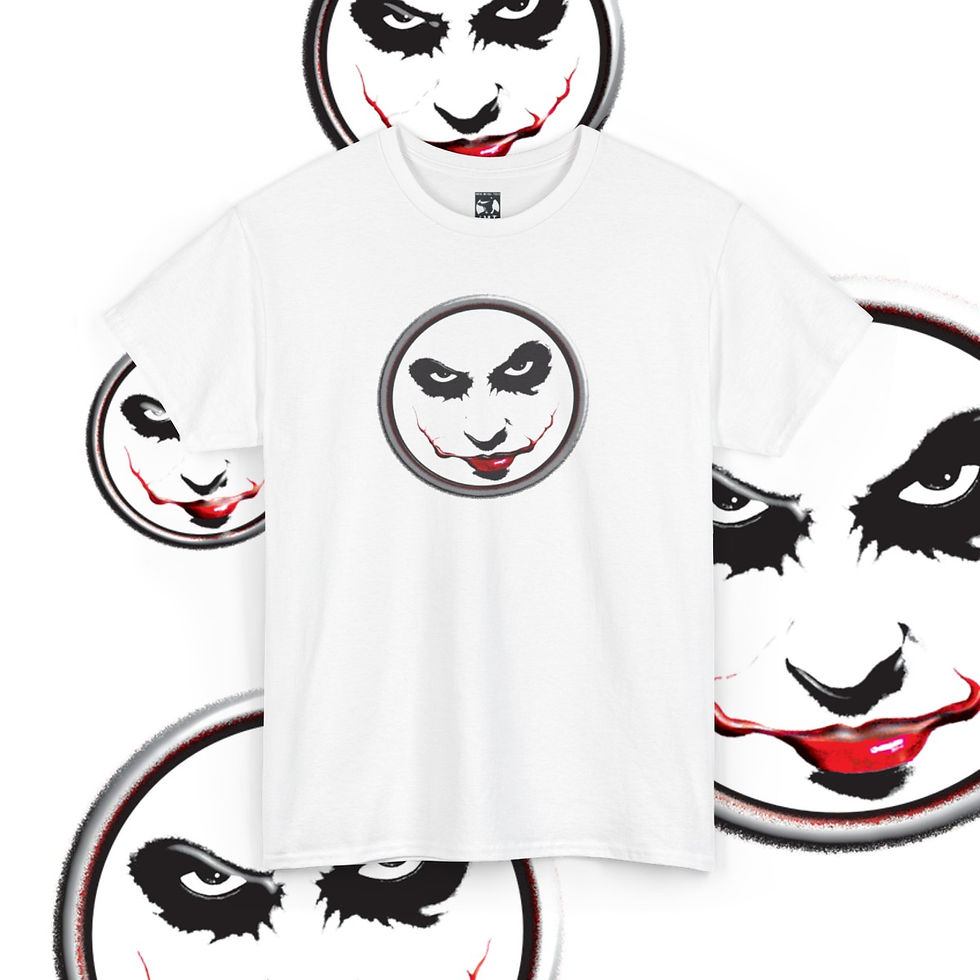 Thumbnail: White t-shirt with Joker face design. More Sense Than Money Unisex tshirt. indiemusictees