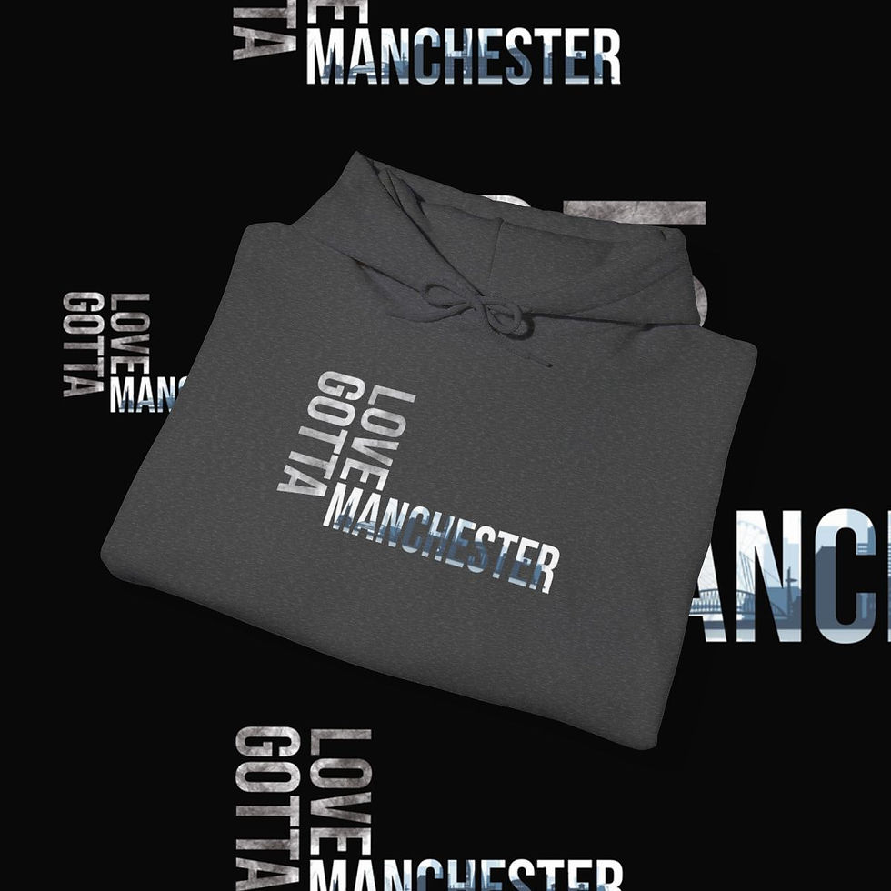 Thumbnail: Folded black tshirt with "Gotta Love Manchester" text. indiemusictees