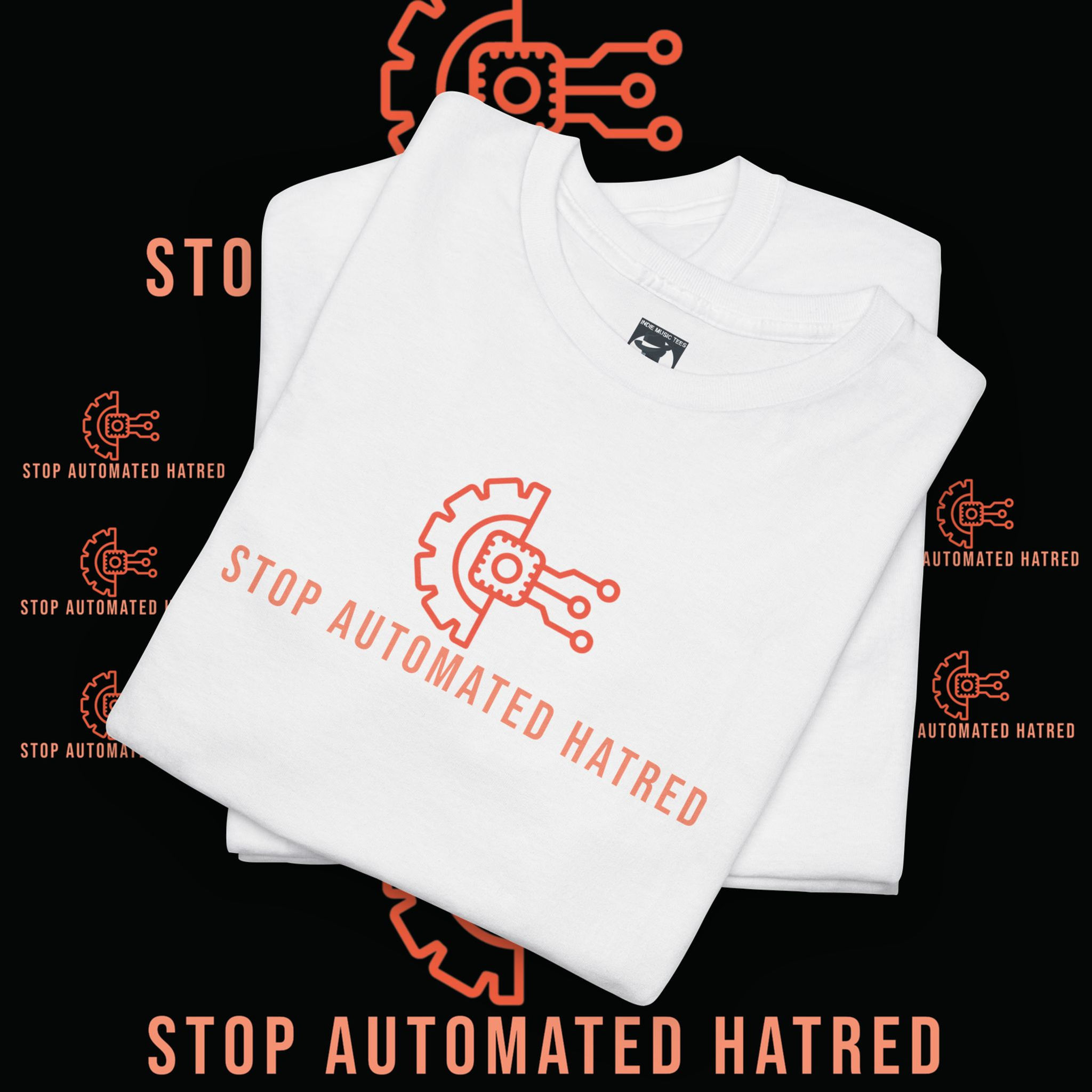 White t-shirts with orange 