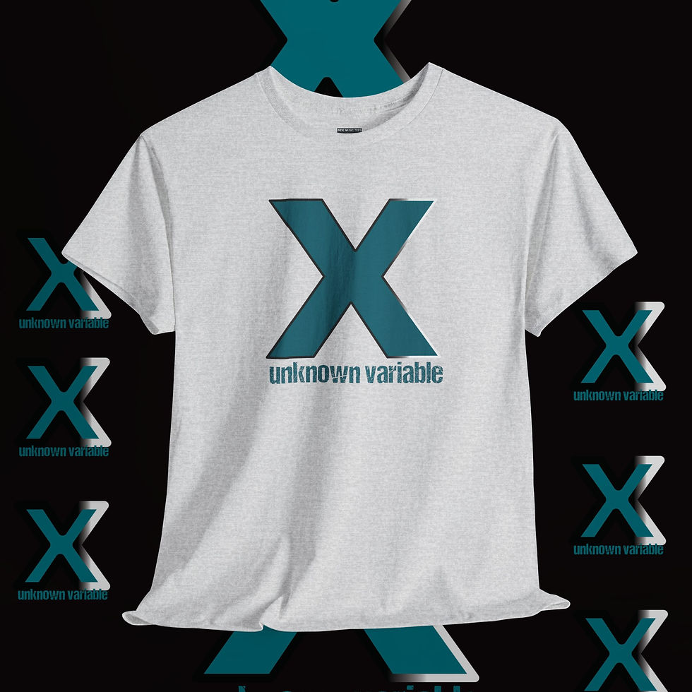 Thumbnail: White t-shirt with teal X and words, A Porky Prime Cut tshirt. indiemusictees