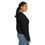 Thumbnail: Woman wearing black sweatshirt from side view. indiemusictees