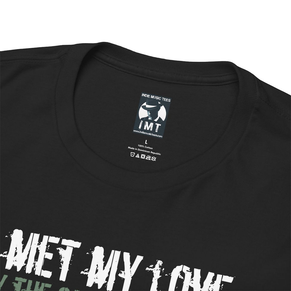 Thumbnail: Product: I Met My Love By The Gasworks Wall Unisex tshirt black front neck