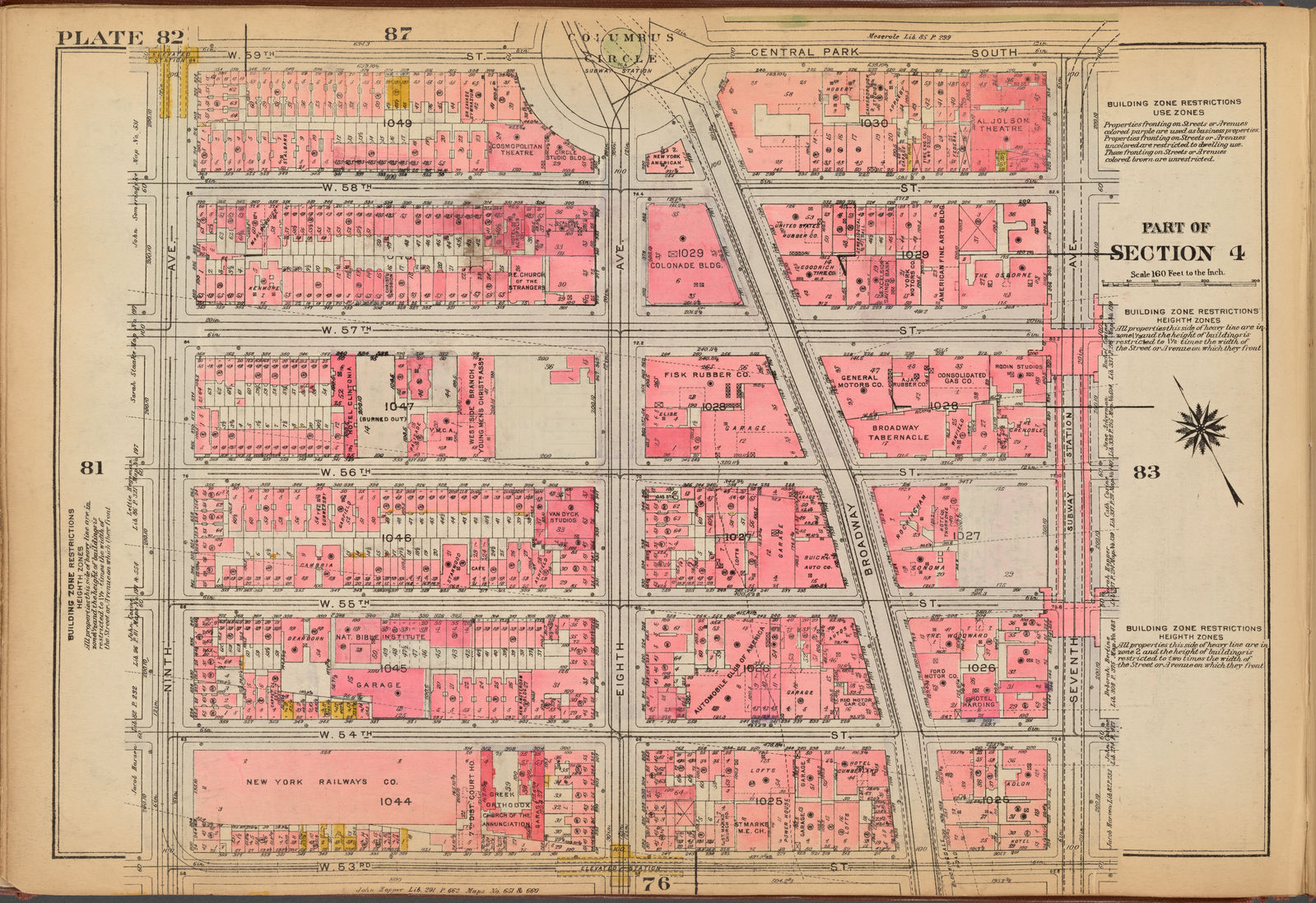Map of Columbus Circle/Central Park South (1922)