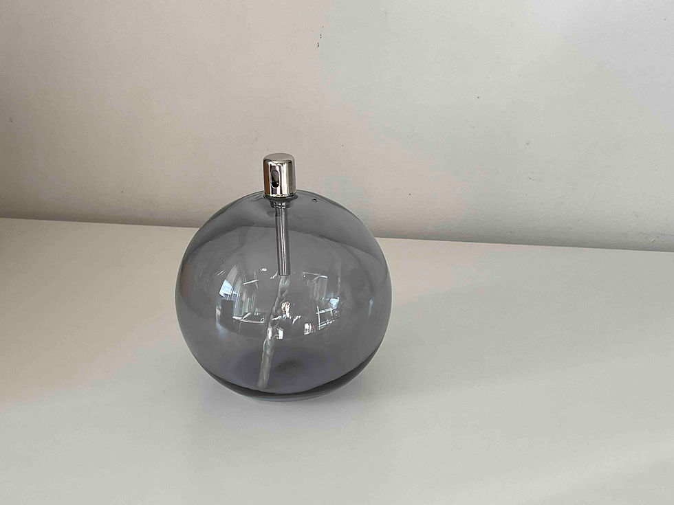 Miniature : Lampe à huile en verre fumé