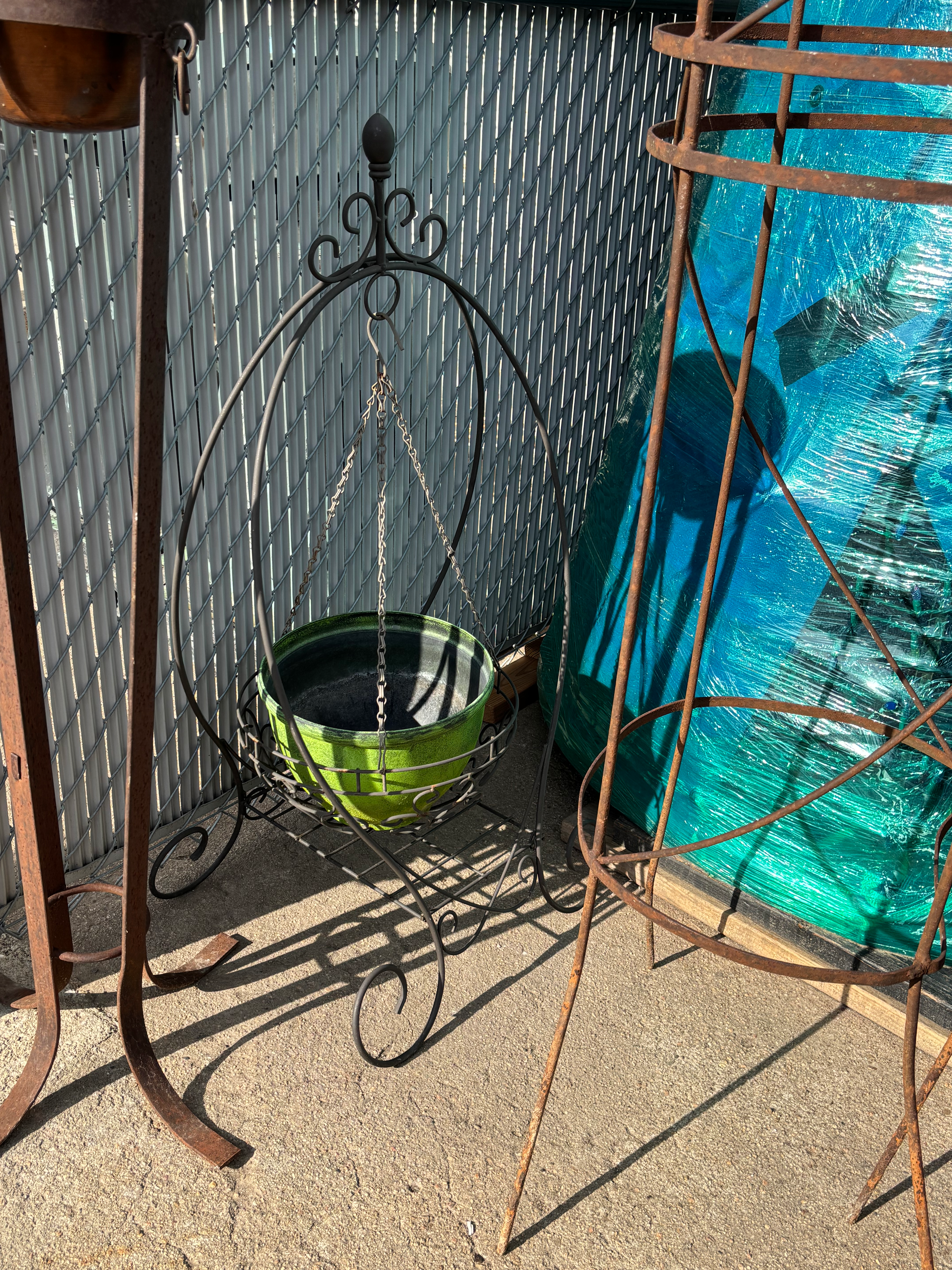 Pair of Folding Metal Plant Stands
