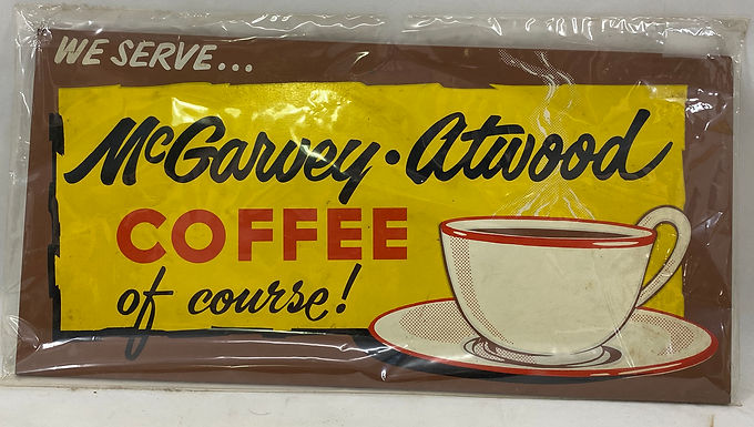 Wooden McGarvey Atwood Coffee Sign