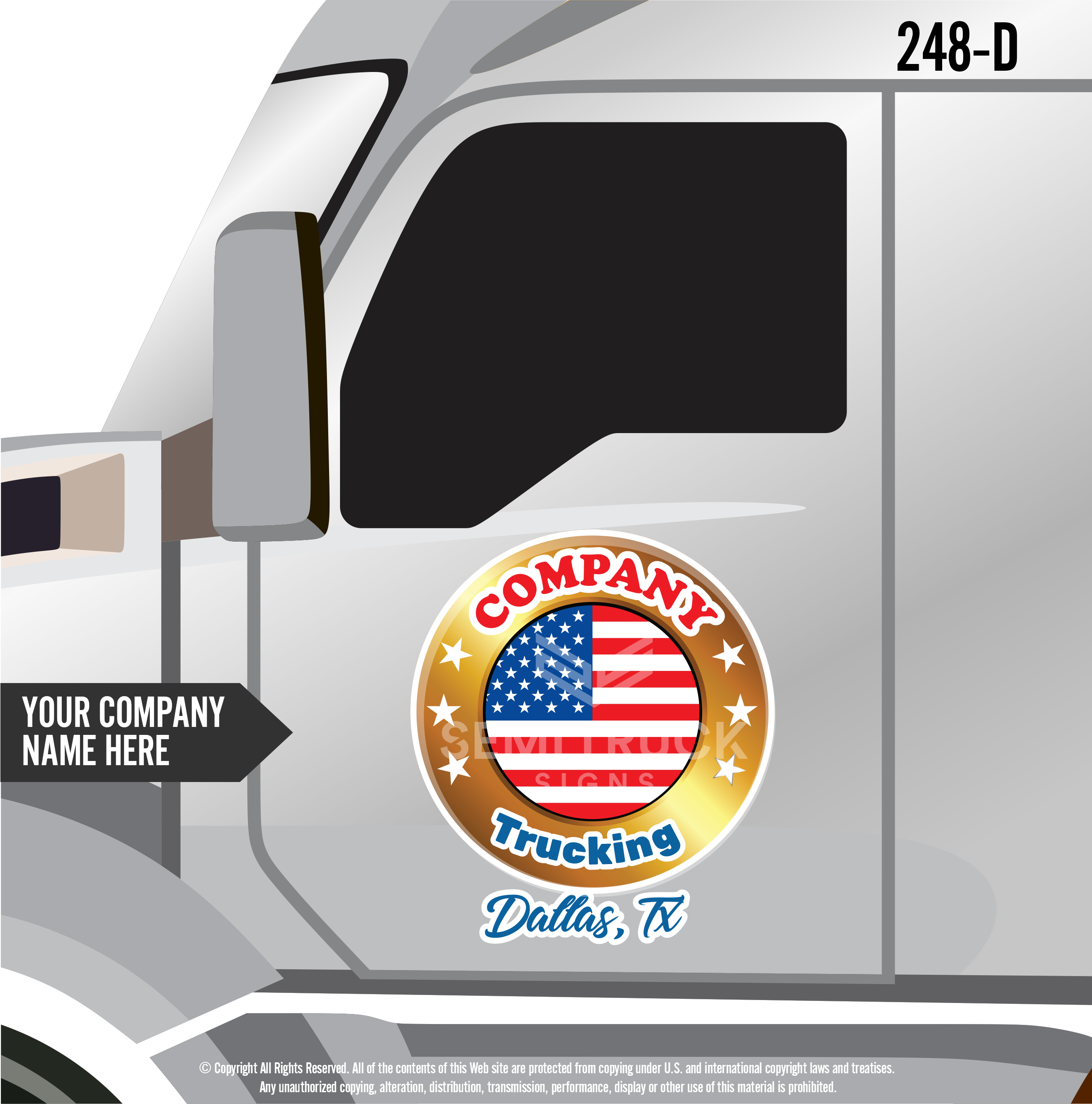 CUSTOM USDOT COMPLIANT DIE-CUT TRUCK SIGN SET WITH UV OVERLAMINATE PROTECTION
