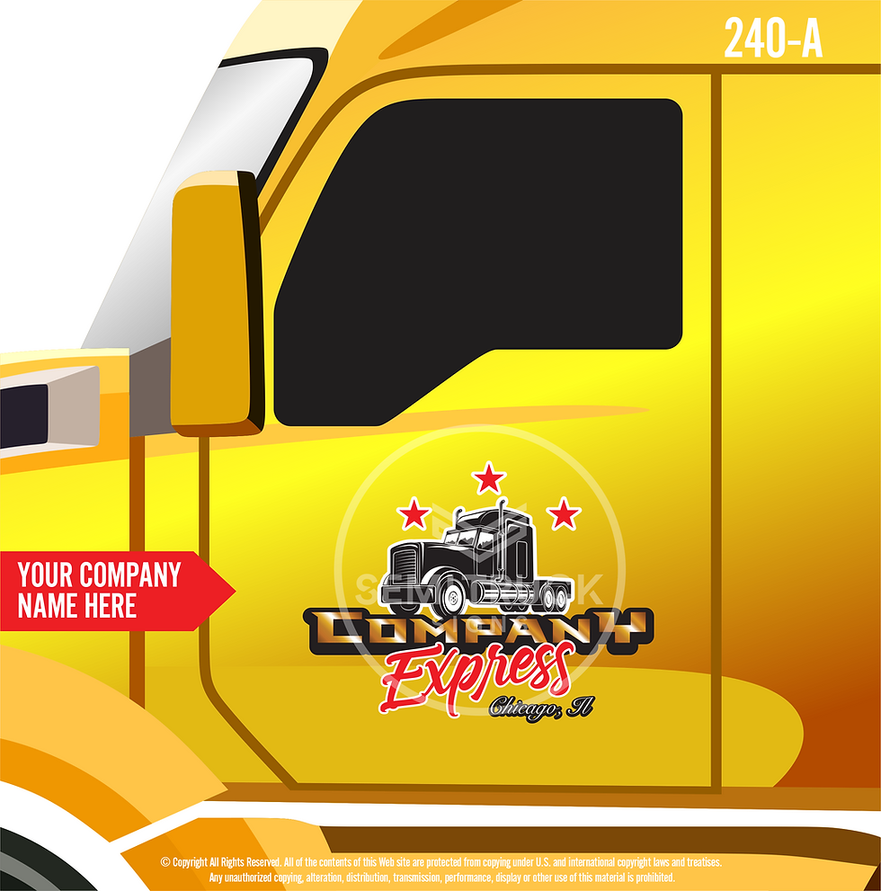 Thumbnail: CUSTOM USDOT COMPLIANT DIE-CUT TRUCK SIGN SET WITH UV OVERLAMINATE PROTECTION