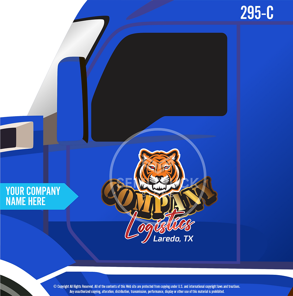 Thumbnail: CUSTOM USDOT COMPLIANT DIE-CUT TRUCK SIGN SET WITH UV OVERLAMINATE PROTECTION