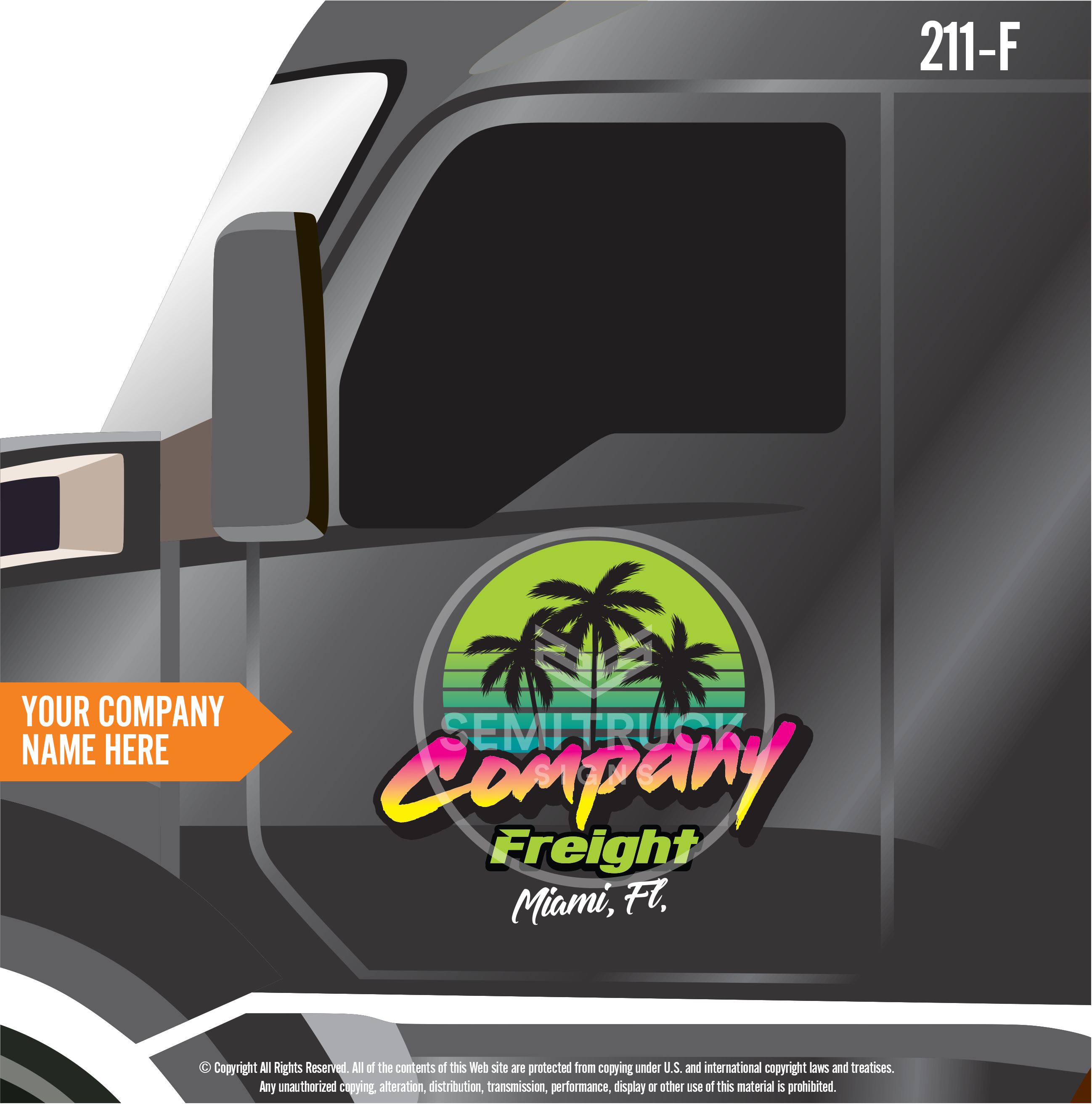 CUSTOM USDOT COMPLIANT DIE-CUT TRUCK SIGN SET WITH UV OVERLAMINATE PROTECTION