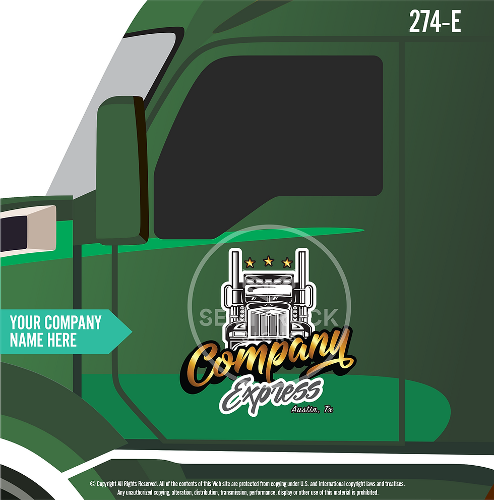 Thumbnail: CUSTOM USDOT COMPLIANT DIE-CUT TRUCK SIGN SET WITH UV OVERLAMINATE PROTECTION