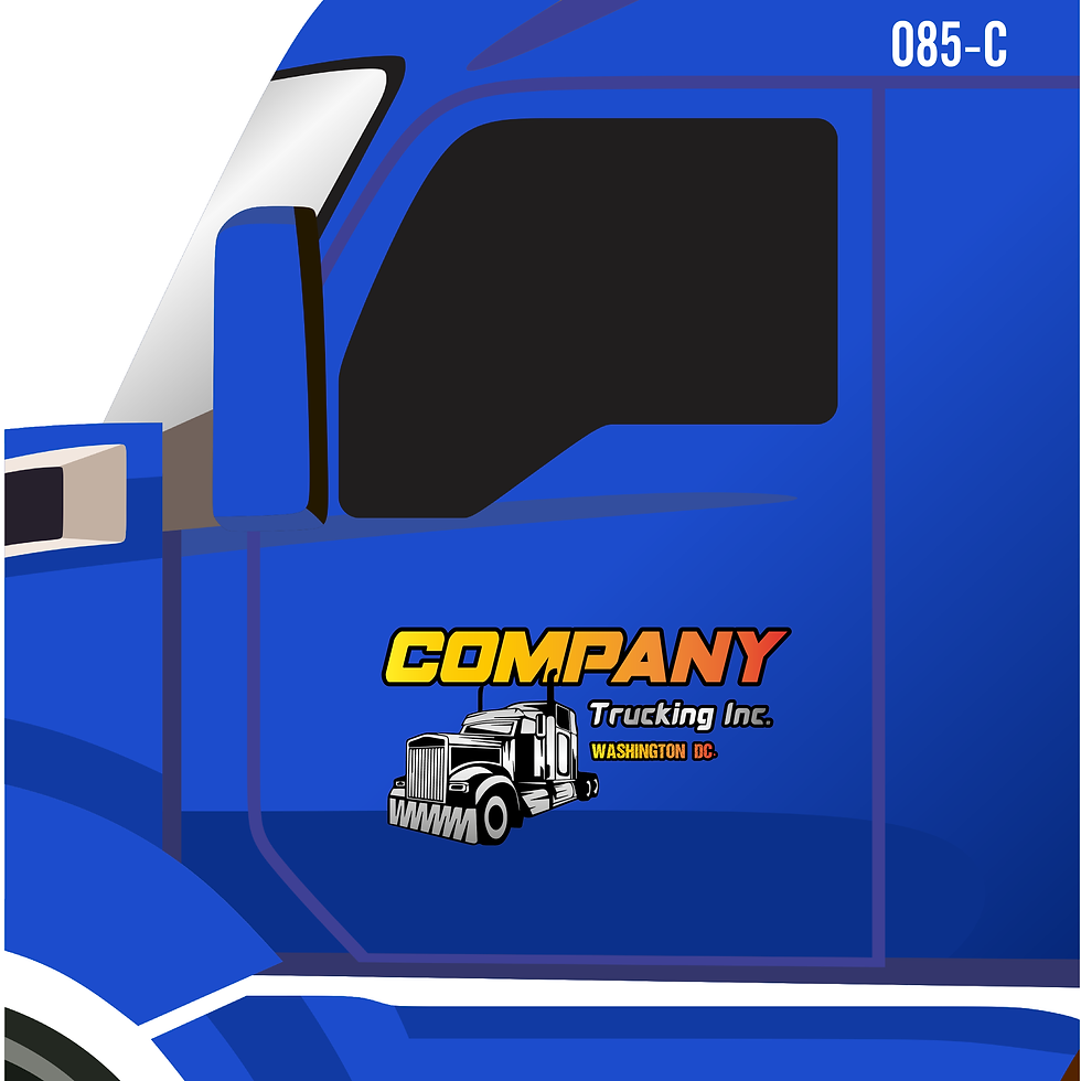Thumbnail: CUSTOM USDOT COMPLIANT DIE-CUT TRUCK SIGN SET WITH UV OVERLAMINATE PROTECTION