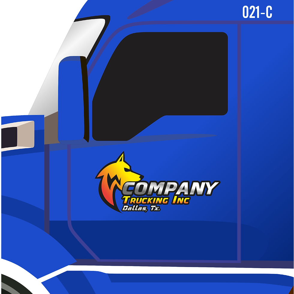 Thumbnail: CUSTOM USDOT COMPLIANT DIE-CUT TRUCK SIGN SET WITH UV OVERLAMINATE PROTECTION