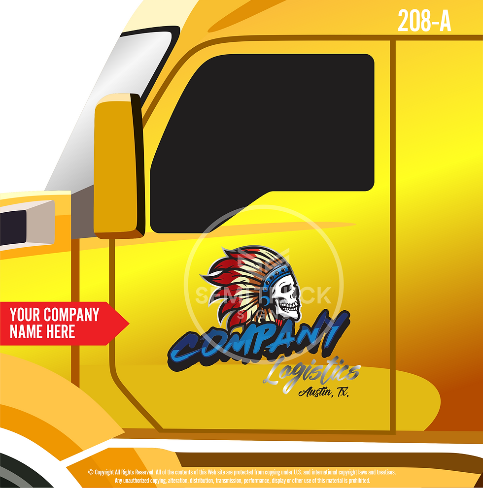 Thumbnail: CUSTOM USDOT COMPLIANT DIE-CUT TRUCK SIGN SET WITH UV OVERLAMINATE PROTECTION