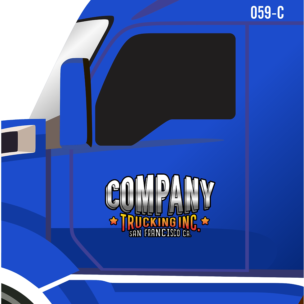 Thumbnail: CUSTOM USDOT COMPLIANT DIE-CUT TRUCK SIGN SET WITH UV OVERLAMINATE PROTECTION