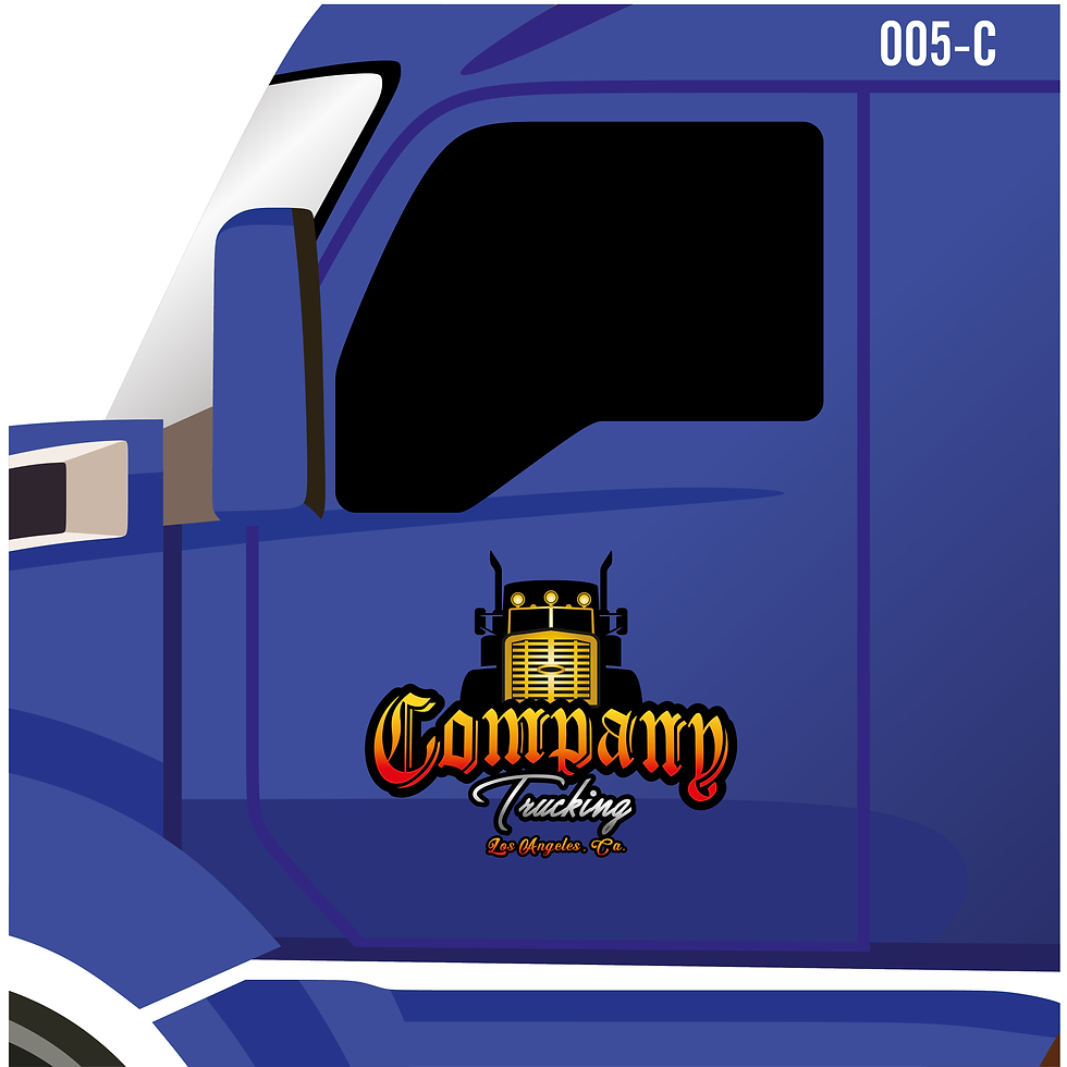 Thumbnail: CUSTOM USDOT COMPLIANT DIE-CUT TRUCK SIGN SET WITH UV OVERLAMINATE PROTECTION