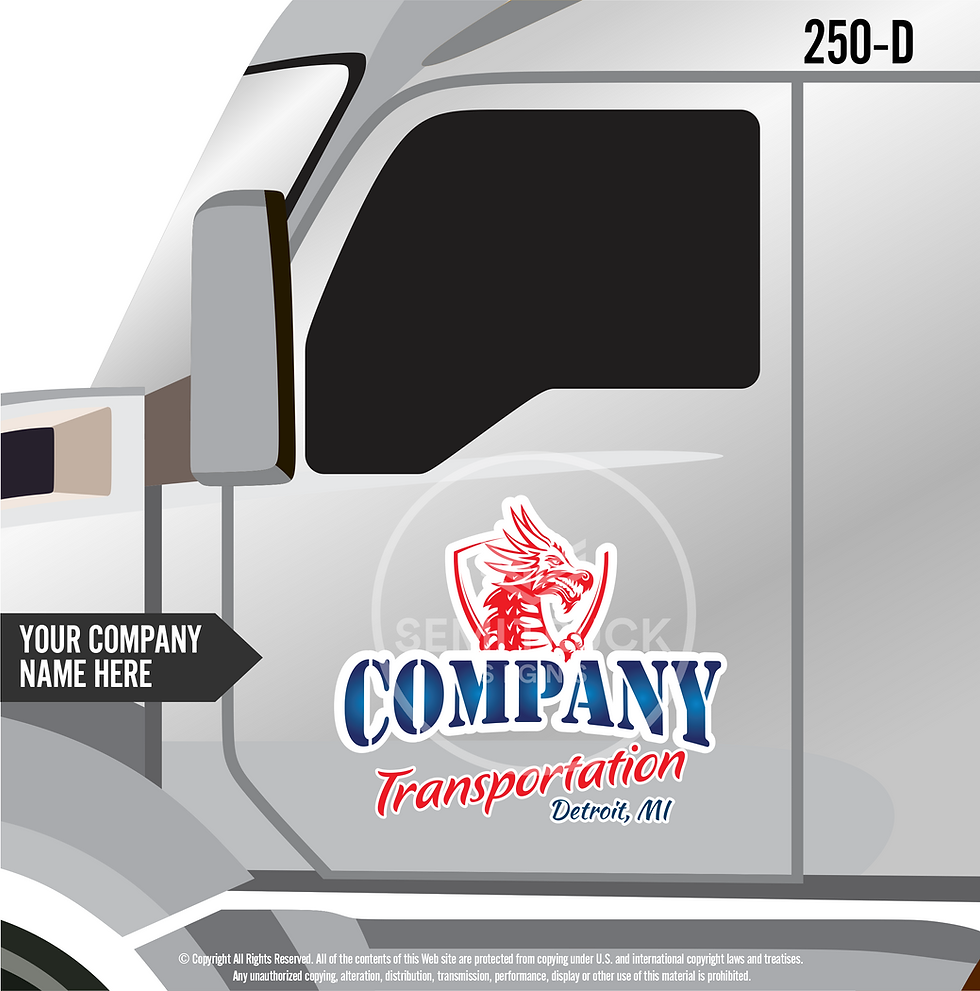 Thumbnail: CUSTOM USDOT COMPLIANT DIE-CUT TRUCK SIGN SET WITH UV OVERLAMINATE PROTECTION