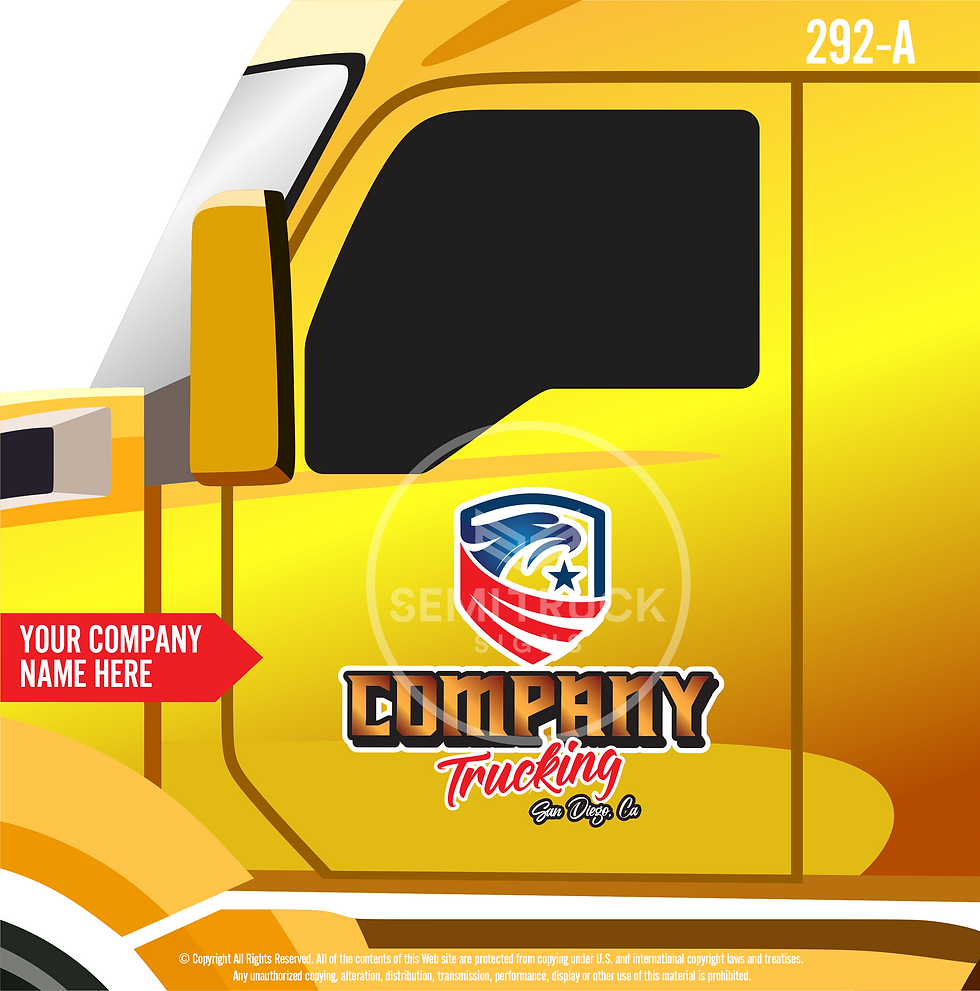 Thumbnail: CUSTOM USDOT COMPLIANT DIE-CUT TRUCK SIGN SET WITH UV OVERLAMINATE PROTECTION