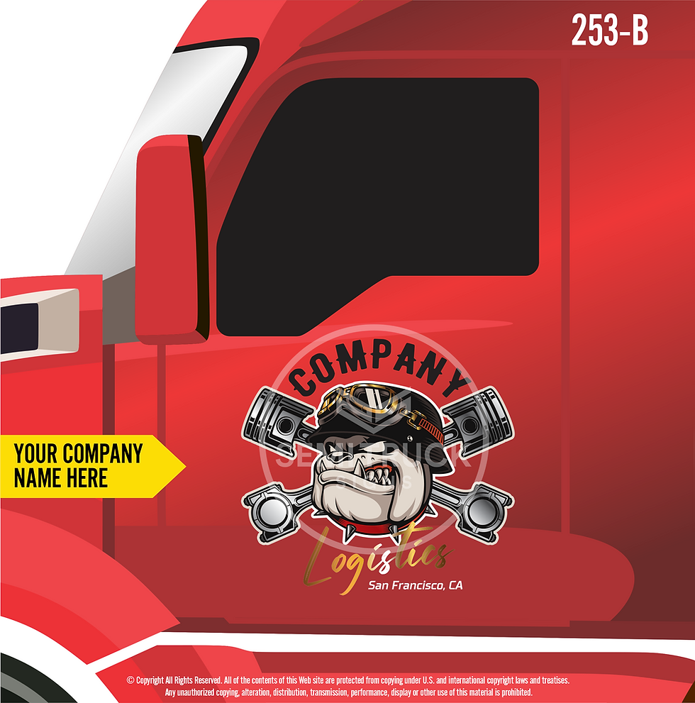 Thumbnail: CUSTOM USDOT COMPLIANT DIE-CUT TRUCK SIGN SET WITH UV OVERLAMINATE PROTECTION
