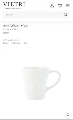 VIETRI ARIA WHITE MUGS (8)