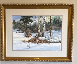 "SNOW ASPEN" WATERCOLOR BY STEFAN KRAMAR